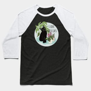 I Love Black Cats Baseball T-Shirt
